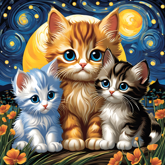 Grumpy Kitten Starry Night (8) PD - Van-Go Paint-By-Number Kit