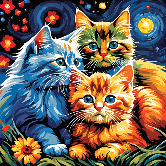 Grumpy Kitten Starry Night (6) PD - Van-Go Paint-By-Number Kit