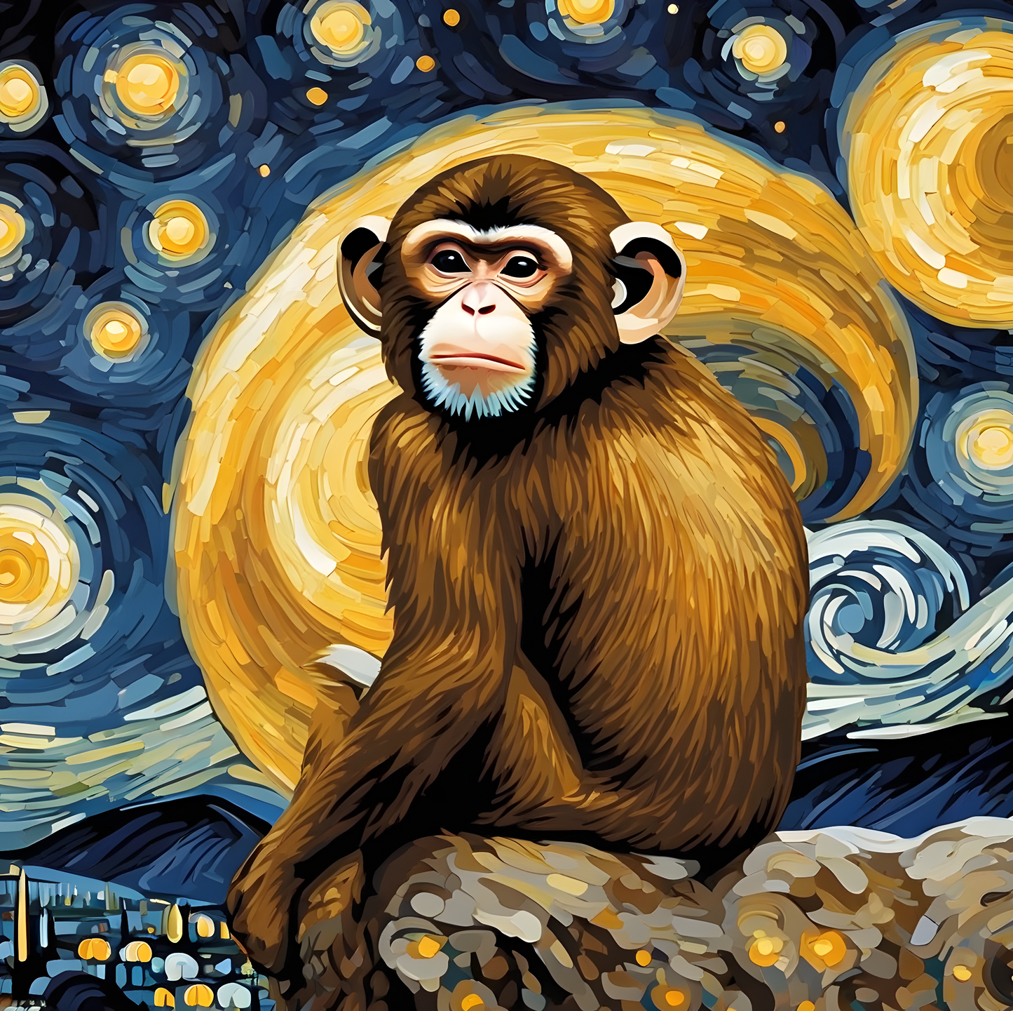 Grumpy Monkey Starry Night PD (2) - Van-Go Paint-By-Number Kit