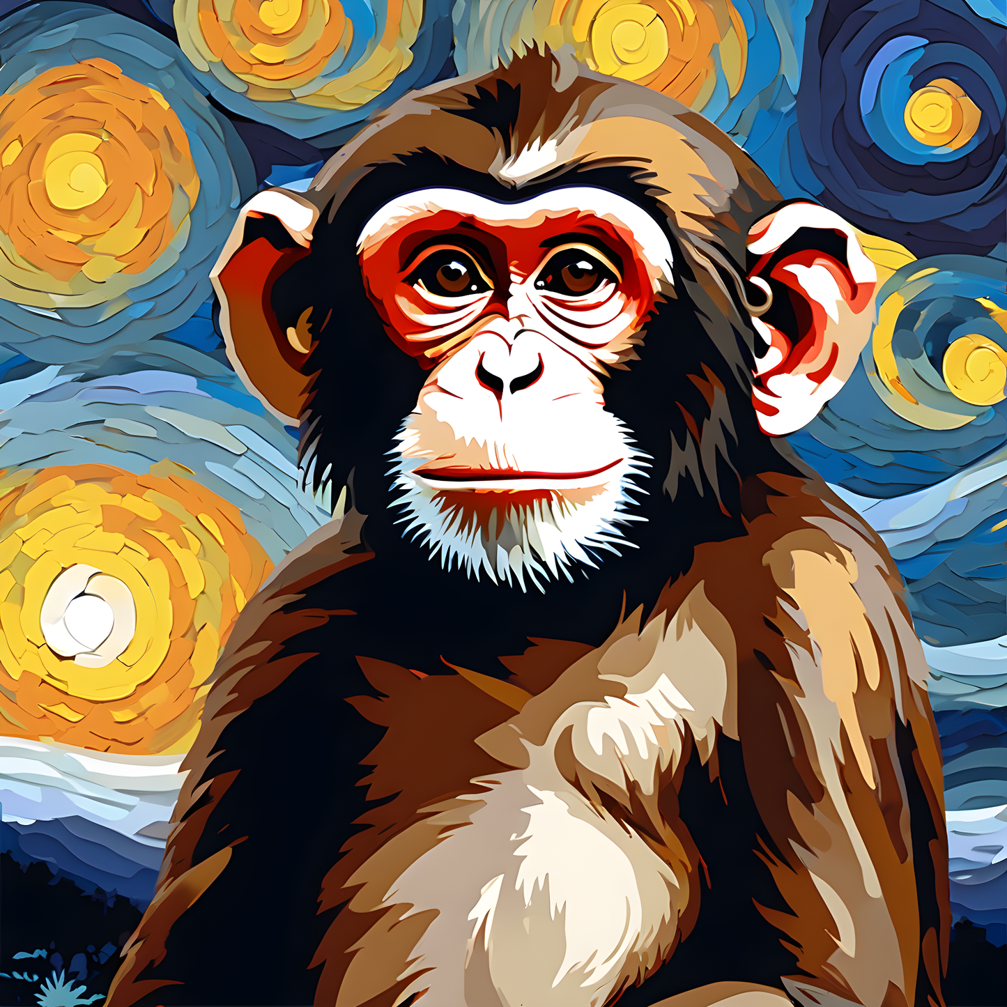 Grumpy Monkey Starry Night PD (3) - Van-Go Paint-By-Number Kit