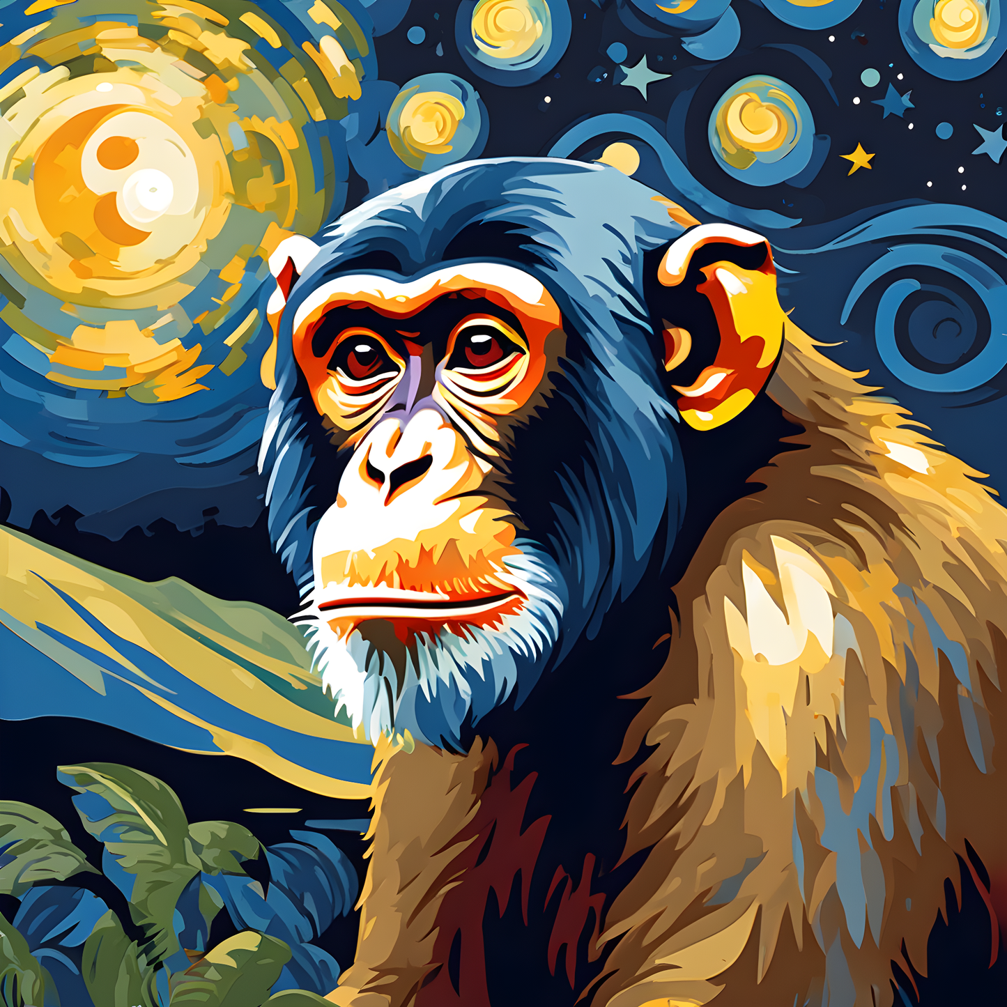 Grumpy Monkey Starry Night PD (8) - Van-Go Paint-By-Number Kit