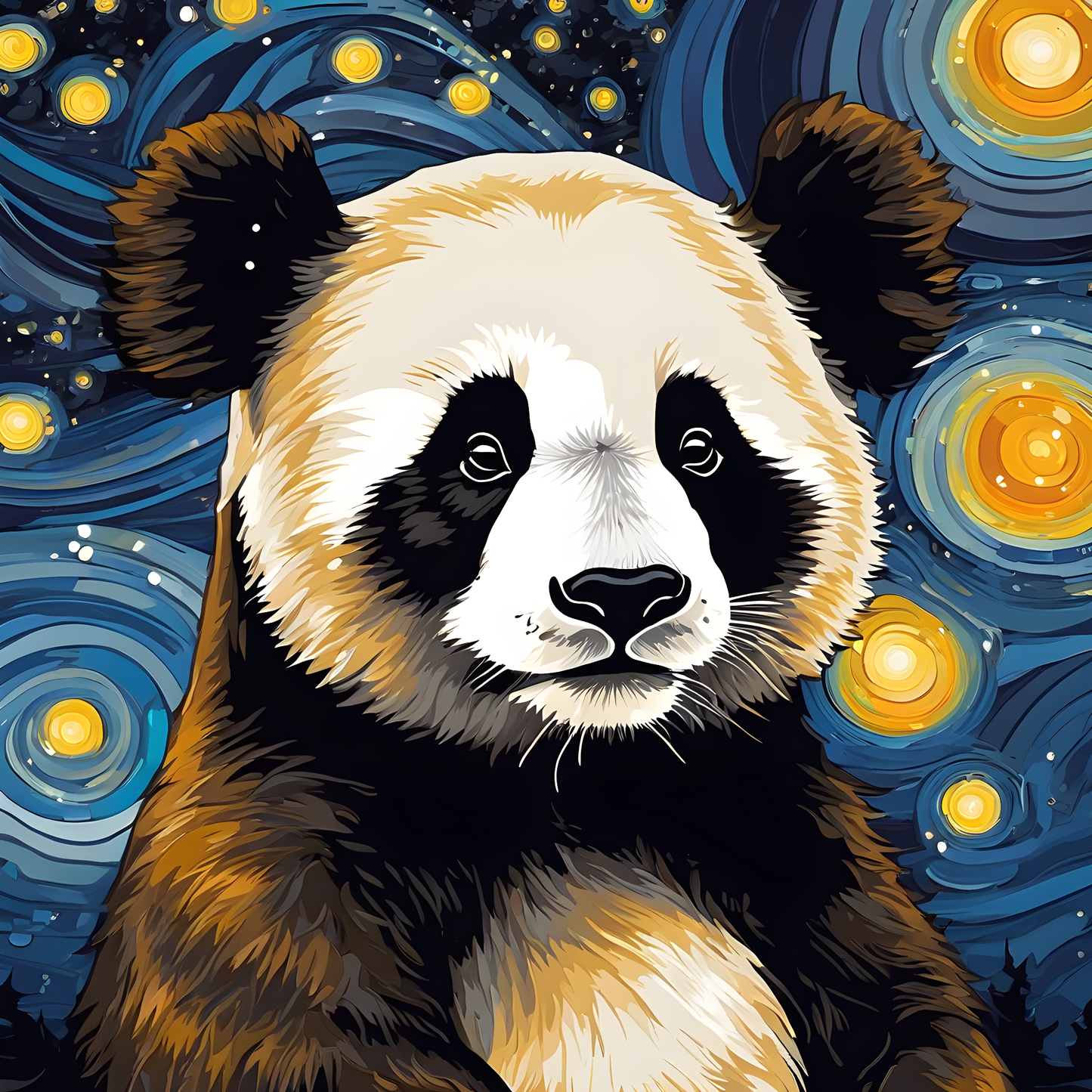 Grumpy Panda Starry Night PD (4) - Van-Go Paint-By-Number Kit