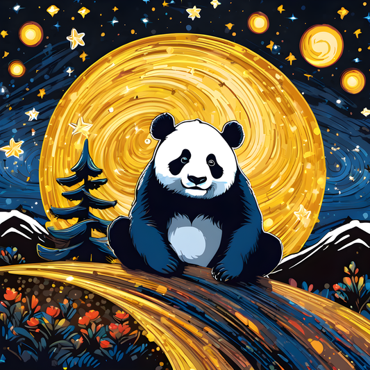 Grumpy Panda Starry Night PD (6) - Van-Go Paint-By-Number Kit