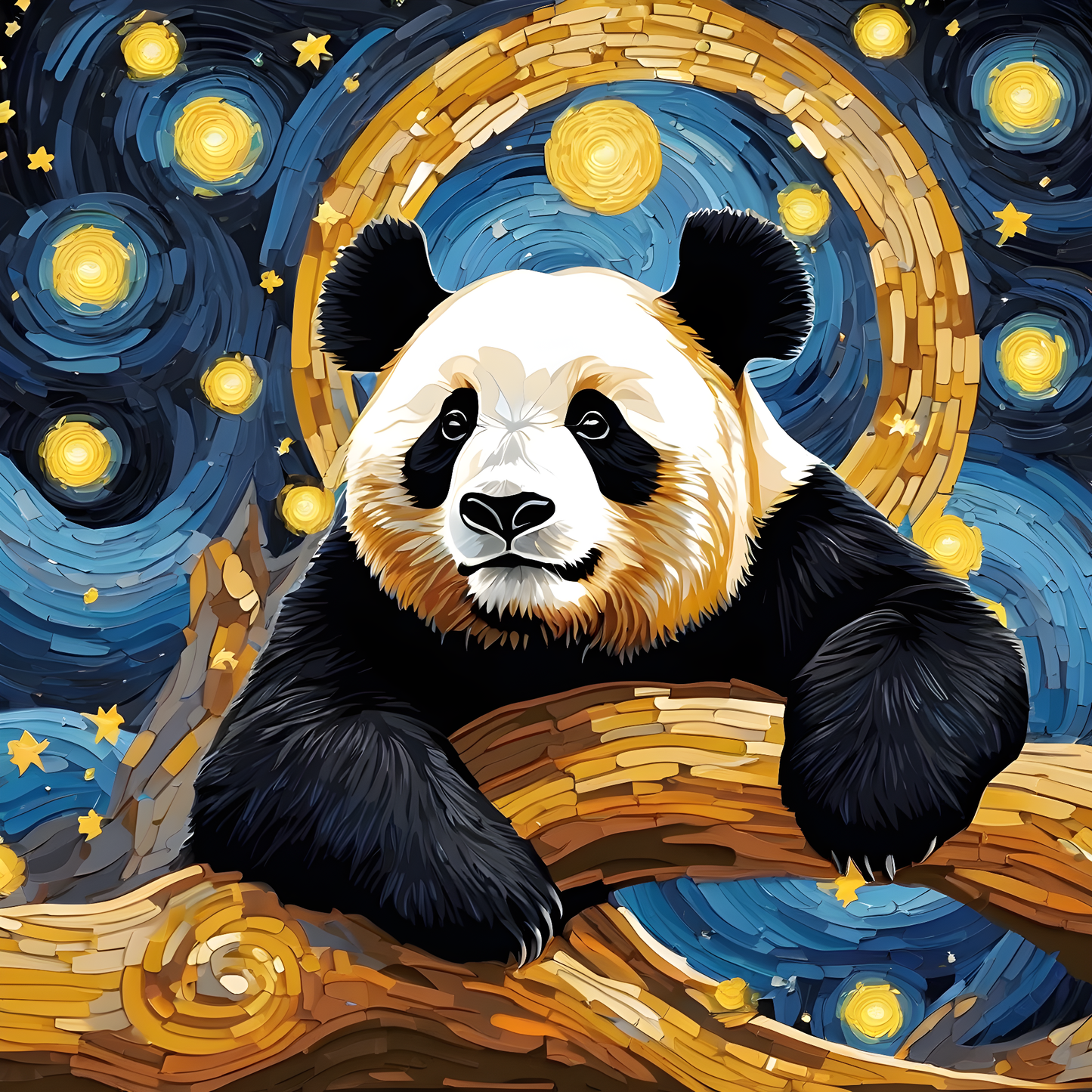 Grumpy Panda Starry Night PD (2) - Van-Go Paint-By-Number Kit