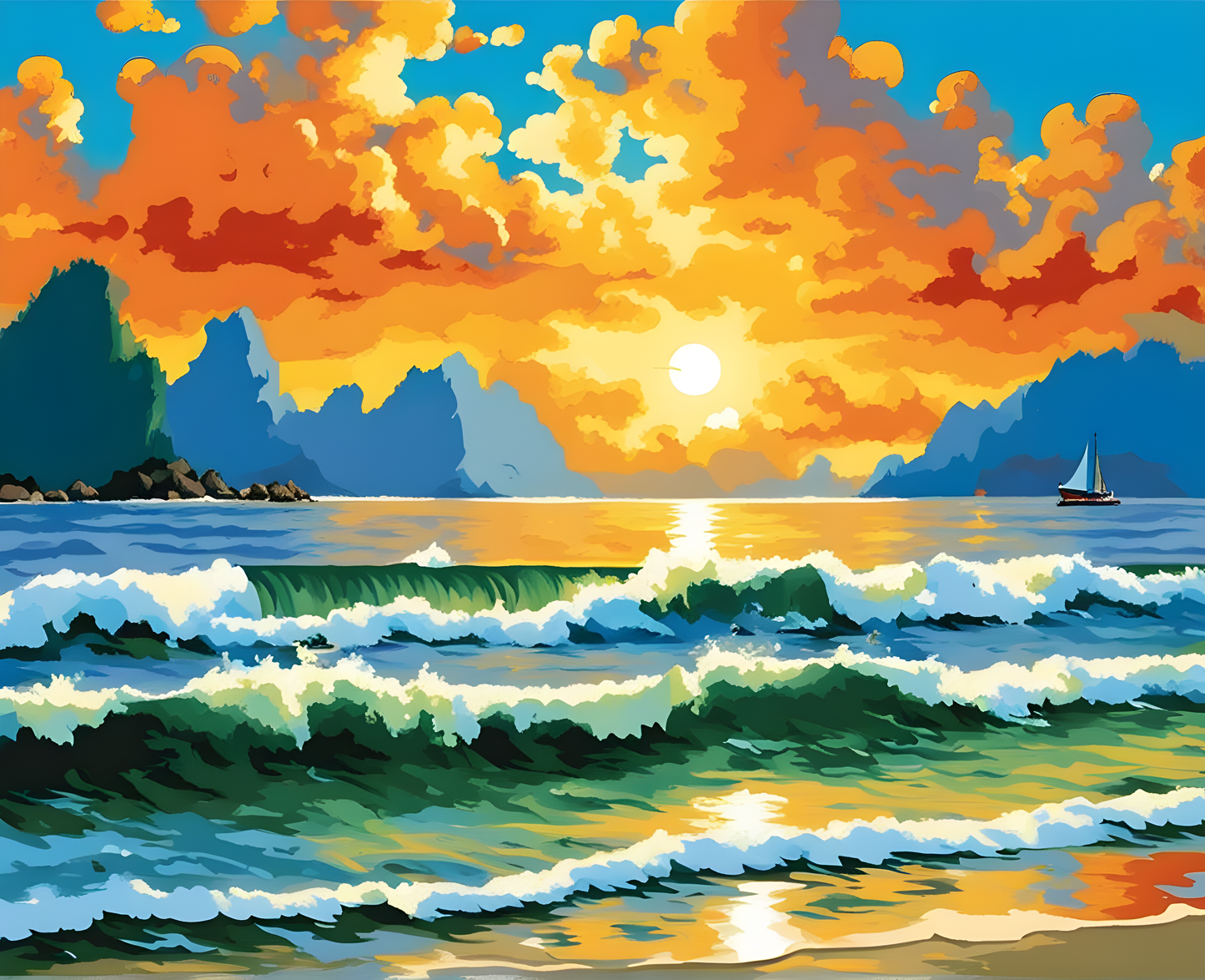 Hainan seascape - Van-Go Paint-By-Number Kit