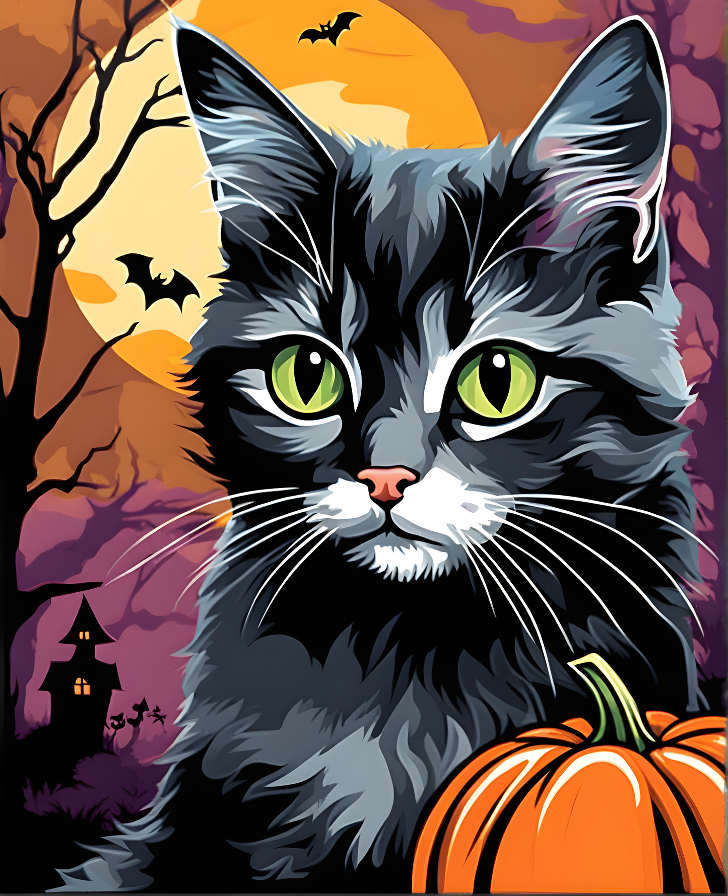Halloween Cat (13) - Van-Go Paint-By-Number Kit