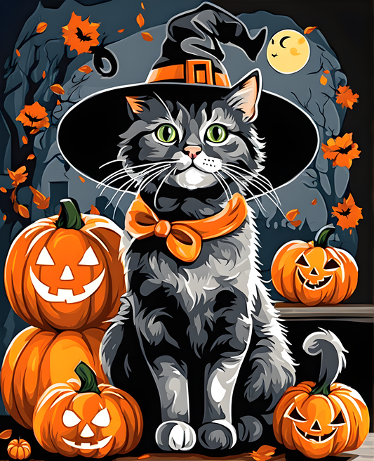 Halloween Cat (10) - Van-Go Paint-By-Number Kit