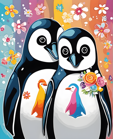 Penguins (3) - Van-Go Paint-By-Number Kit