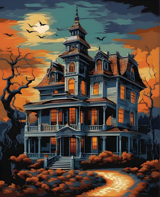 Haunted house (1) - Van-Go Paint-By-Number Kit