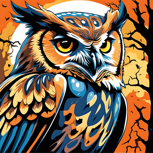 Owls Collection PD (17) - a haunted 0wl - Van-Go Paint-By-Number Kit