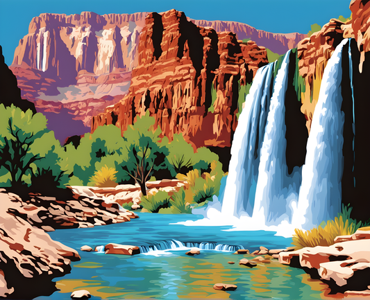 Amazing Places OD (102) - The Havasupai Falls, Arizona - Van-Go Paint-By-Number Kit
