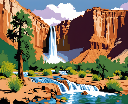 Amazing Places OD (101) - Painting by Numbers Kit of Havasupai Falls, Arizona