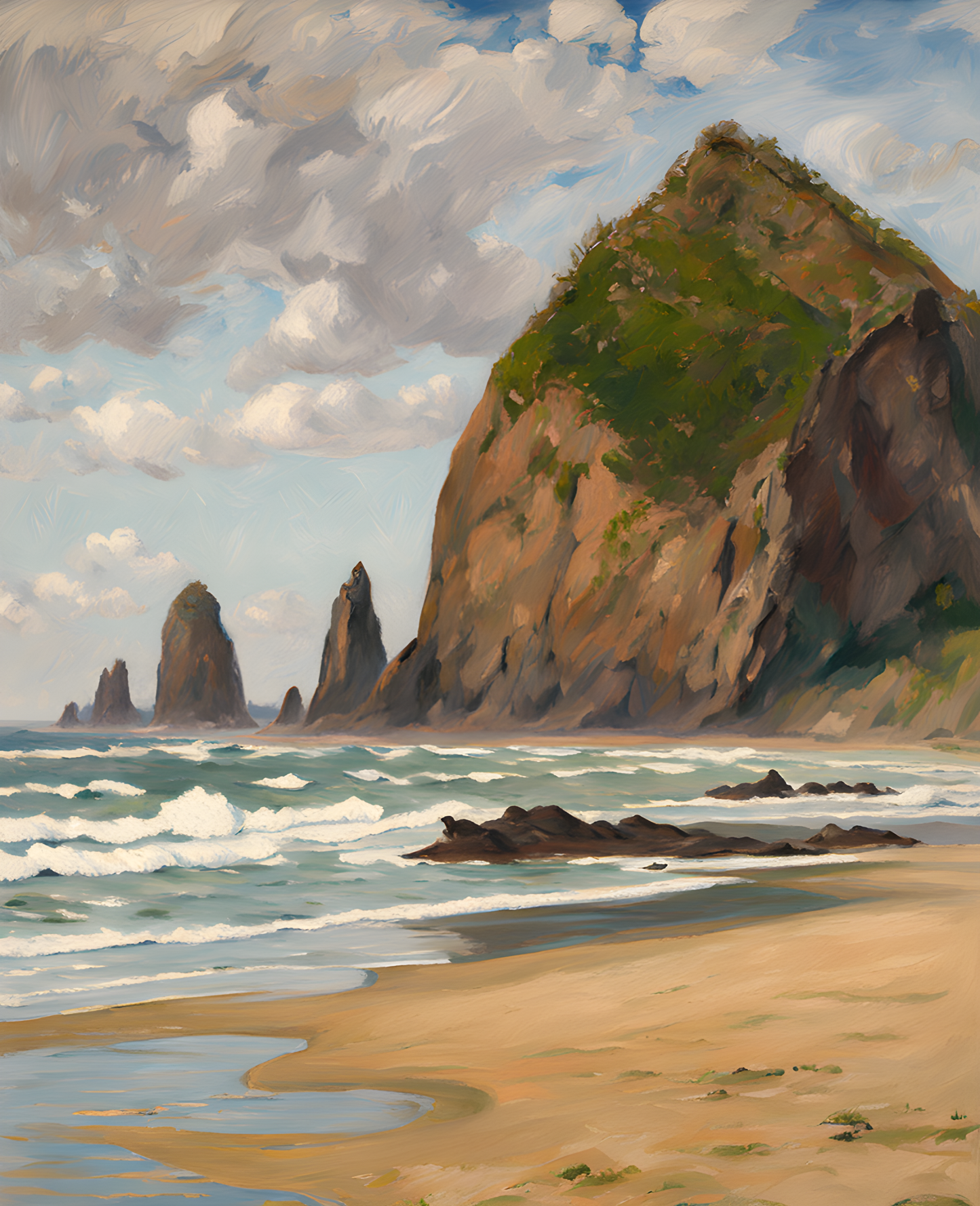 USA Great Places (141) - Haystack Rock, Cannon Beach, Oregon - Van-Go Paint-By-Number Kit