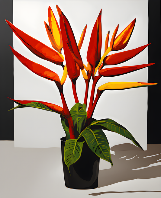 Exotic Flowers Collection (2) - Heliconia Flower in a Pot - Van-Go Paint-By-Number Kit