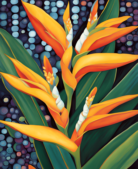 Exotic Flowers Collection (6) - Heliconia Rostrata - Van-Go Paint-By-Number Kit