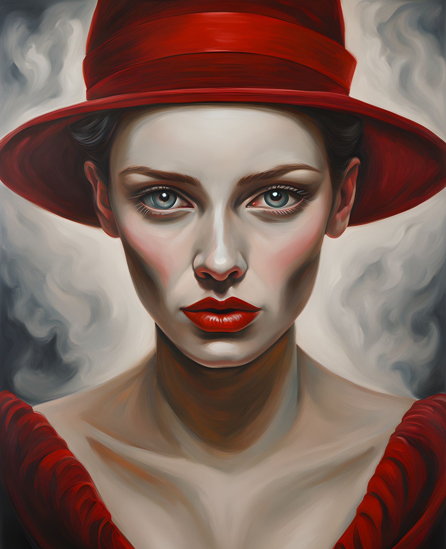 Lady with a Red Hat PD (7) - Van-Go Paint-By-Number Kit