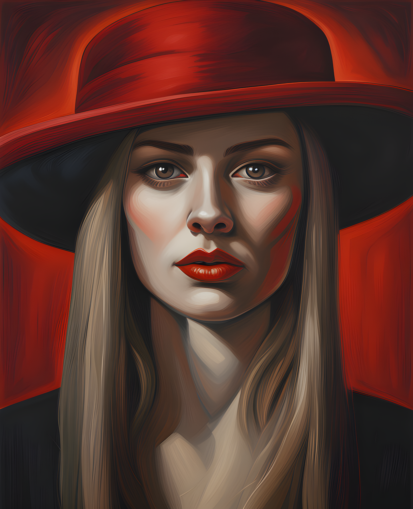 Lady with a Red Hat PD (9) - Van-Go Paint-By-Number Kit