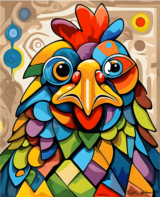 Hippie Chicken - Van-Go Paint-By-Number Kit