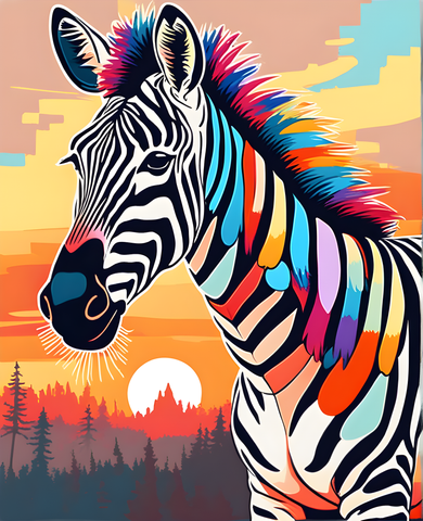 Hippie Zebra - Van-Go Paint-By-Number Kit