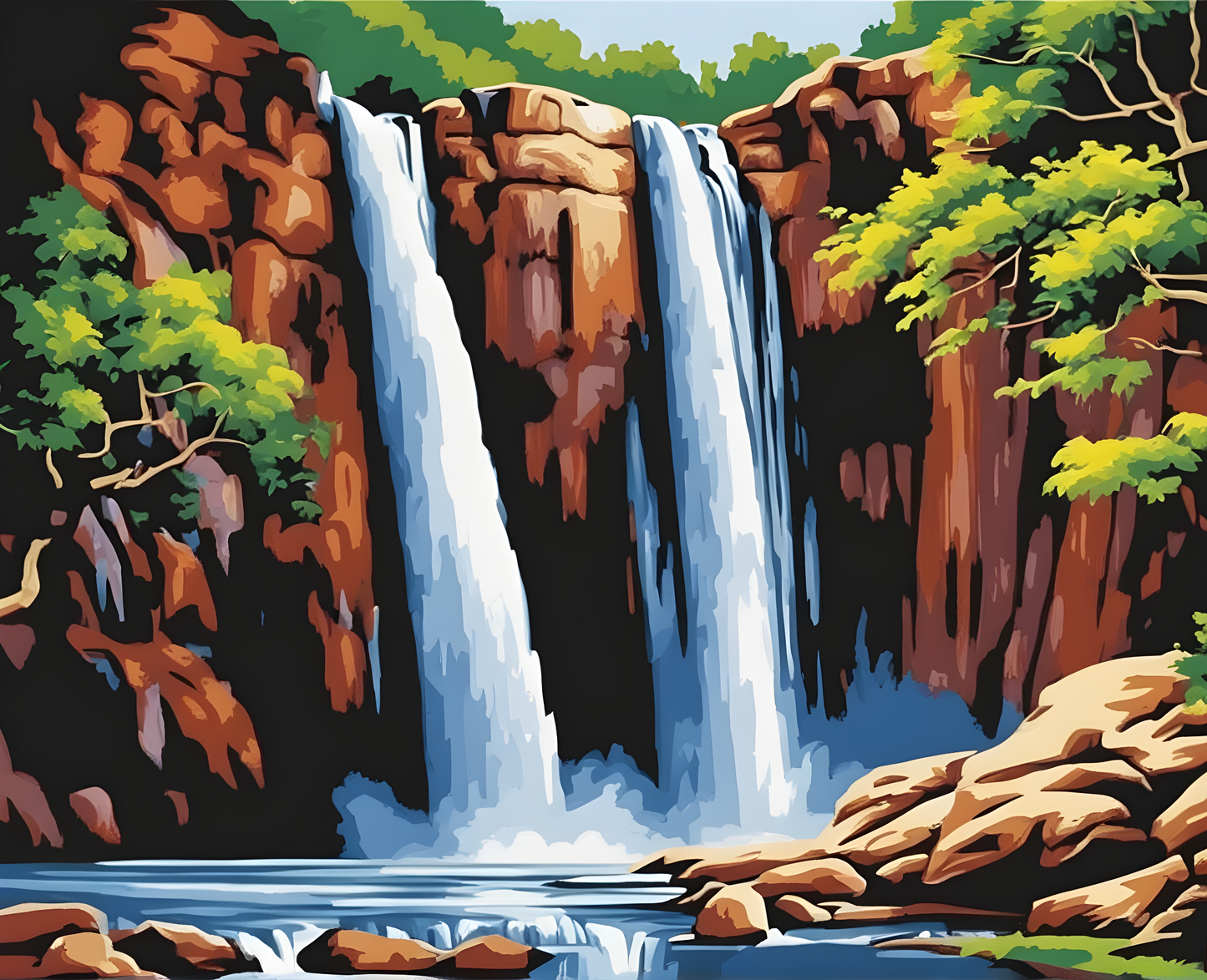 Amazing Places OD (108) - Hoggenakal Falls, India - Van-Go Paint-By-Number Kit