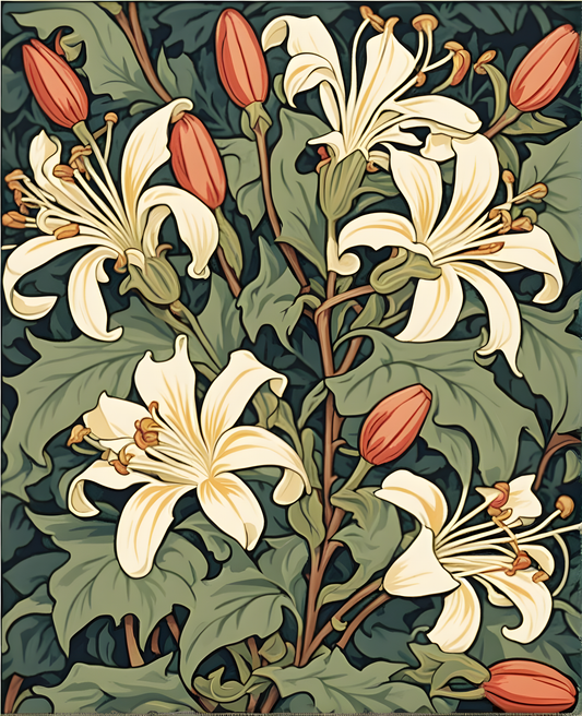 William Morris Collection PD (37) - Honeysuckle - Van-Go Paint-By-Number Kit