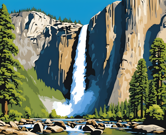 Amazing Places OD (110) - Horsetail Falls, Yosemite National Park - Van-Go Paint-By-Number Kit