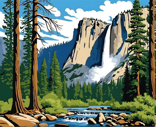Amazing Places OD (111) - Horsetail Falls, Yosemite National Park - Van-Go Paint-By-Number Kit