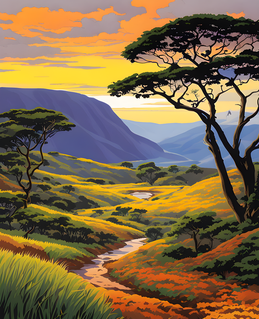 Sri Lanka Collection PD (15) - Horton Plains National Park -  Van-Go Paint-By-Number Kit