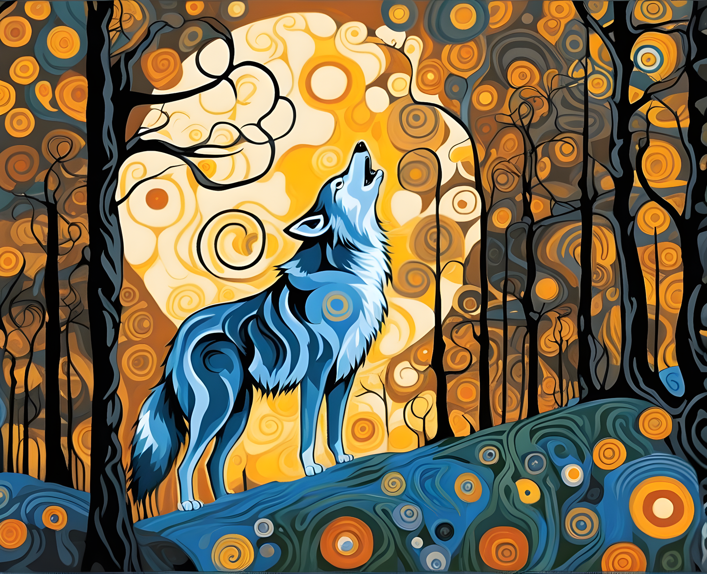 Wolves Collection PD - (23) - Howling wolf - Van-Go Paint-By-Number Kit