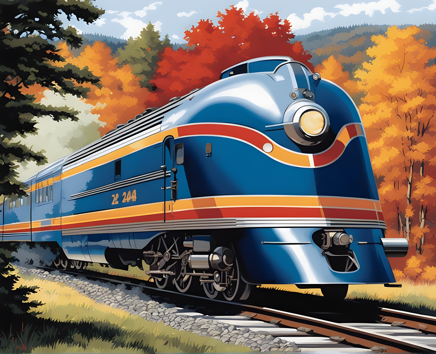 Train Collection PD (26) - Van-Go Paint-By-Number Kit