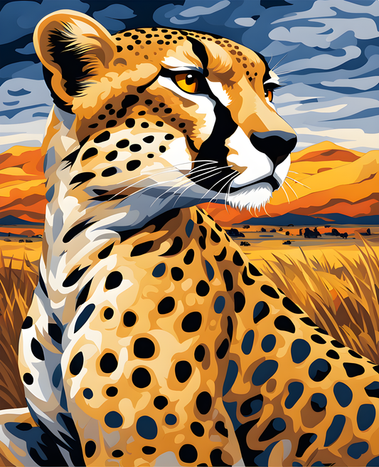 Hunting Cheetah PD (17) - Van-Go Paint-By-Number Kit