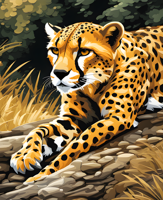 Hunting Cheetah PD (16) - Van-Go Paint-By-Number Kit