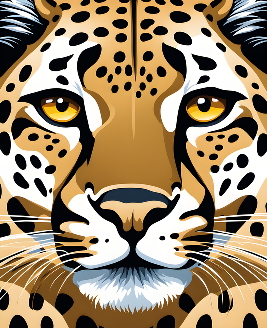 Cheetah Face PD (3) - Van-Go Paint-By-Number Kit