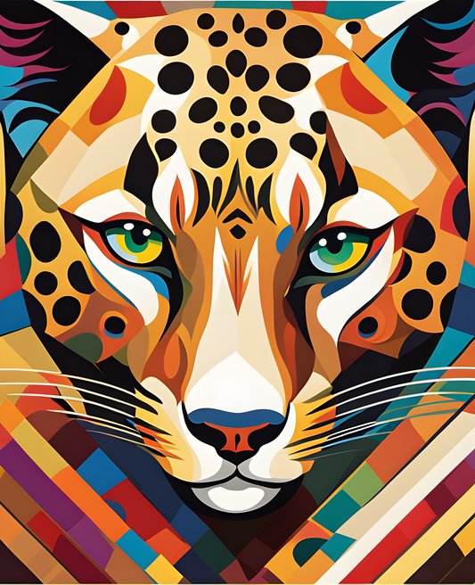 Cheetah Face PD (2) - Van-Go Paint-By-Number Kit
