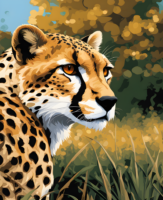 Hunting Cheetah PD (5) - Van-Go Paint-By-Number Kit