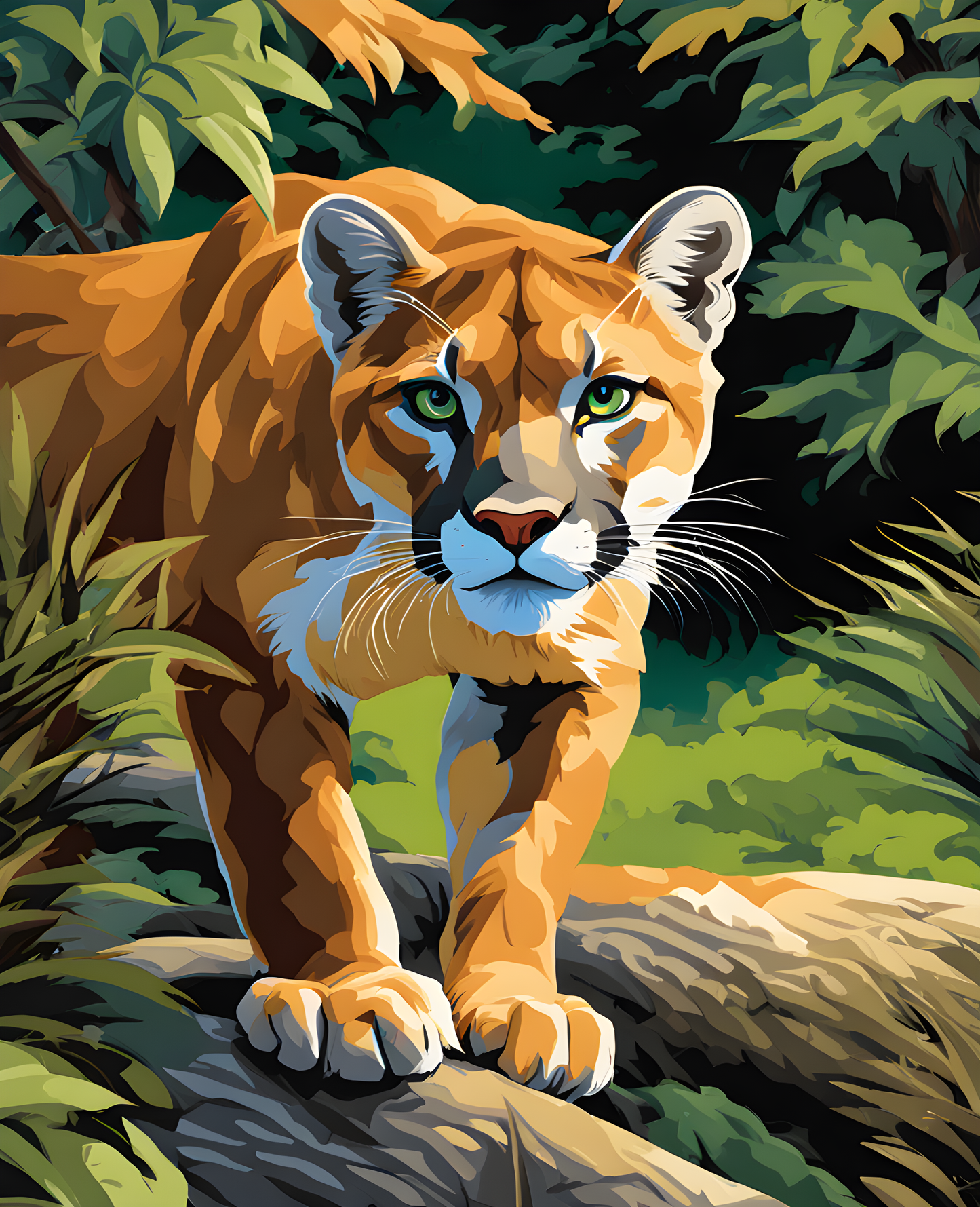 Hunting Cougar PD (7) - Van-Go Paint-By-Number Kit