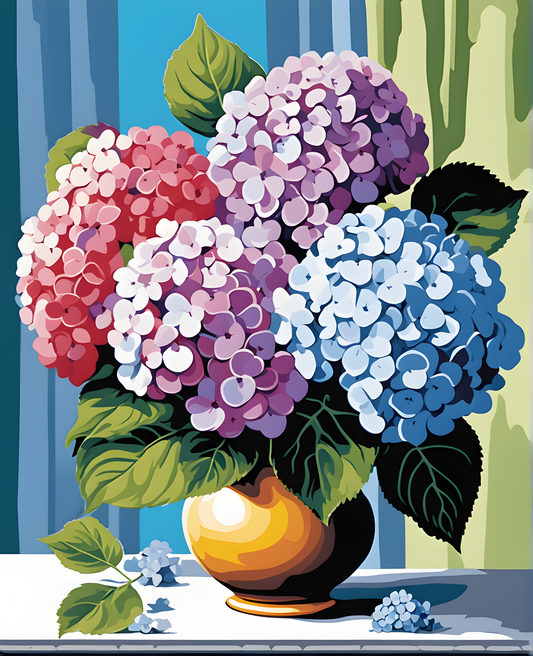 Flowers Collection OD (5) - Hydrangea - Van-Go Paint-By-Number Kit