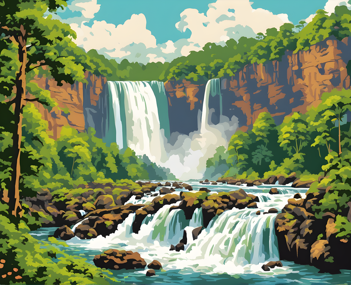 Amazing Places OD (114) - Iguazu Falls, Brazil  - Van-Go Paint-By-Number Kit