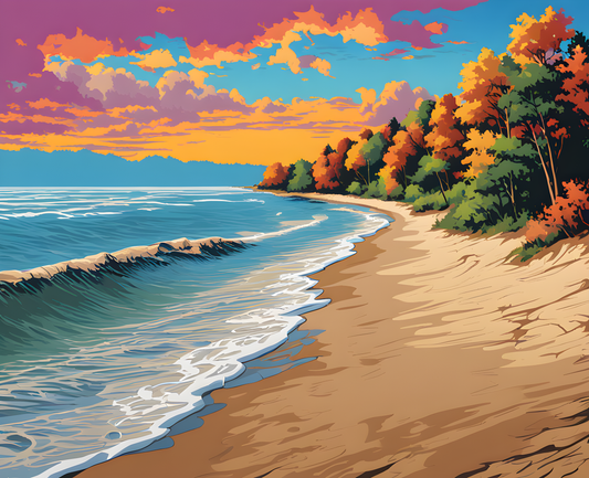 USA Great Places (230) - Indiana Dunes National Park - Van-Go Paint-By-Number Kit