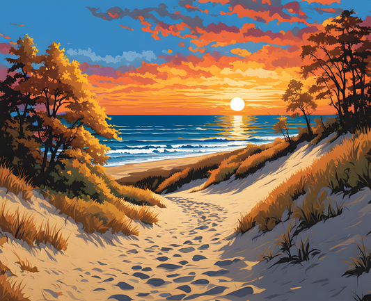 USA Great Places (229) - Indiana Dunes National Park - Van-Go Paint-By-Number Kit