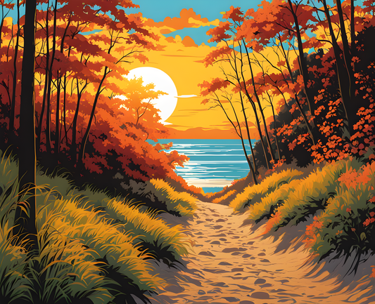 USA Great Places (226) - Indiana Dunes National Park - Van-Go Paint-By-Number Kit