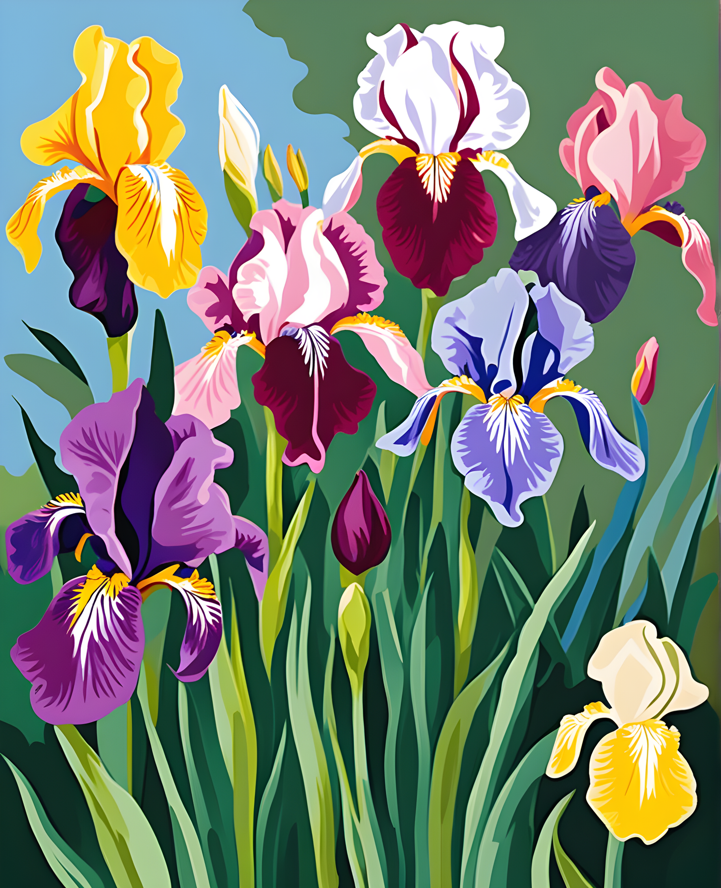 Flowers Collection OD (70) - Irises - Van-Go Paint-By-Number Kit