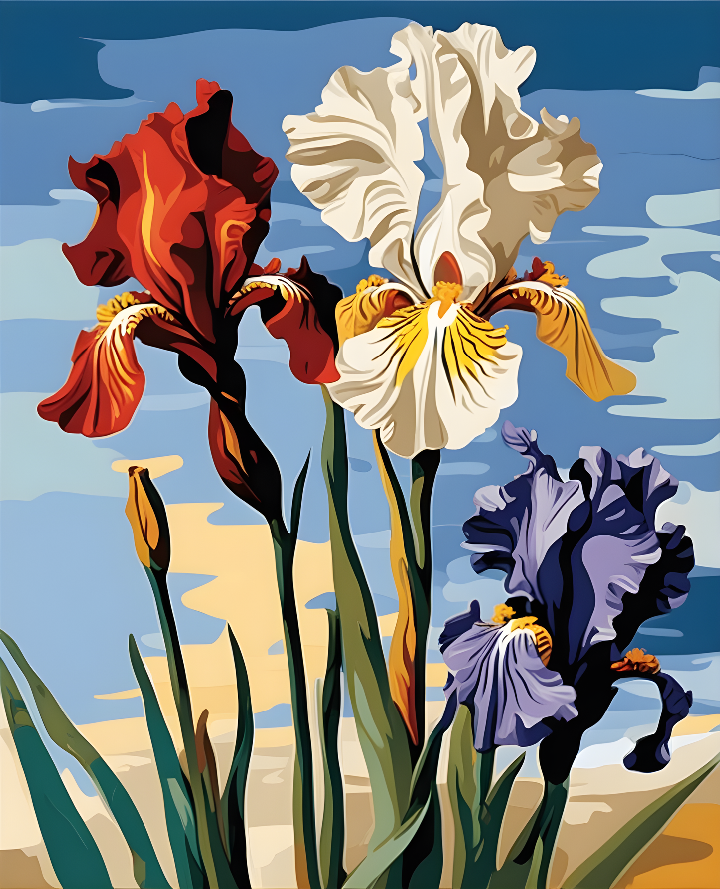 Flowers Collection OD (68) - Irises - Van-Go Paint-By-Number Kit