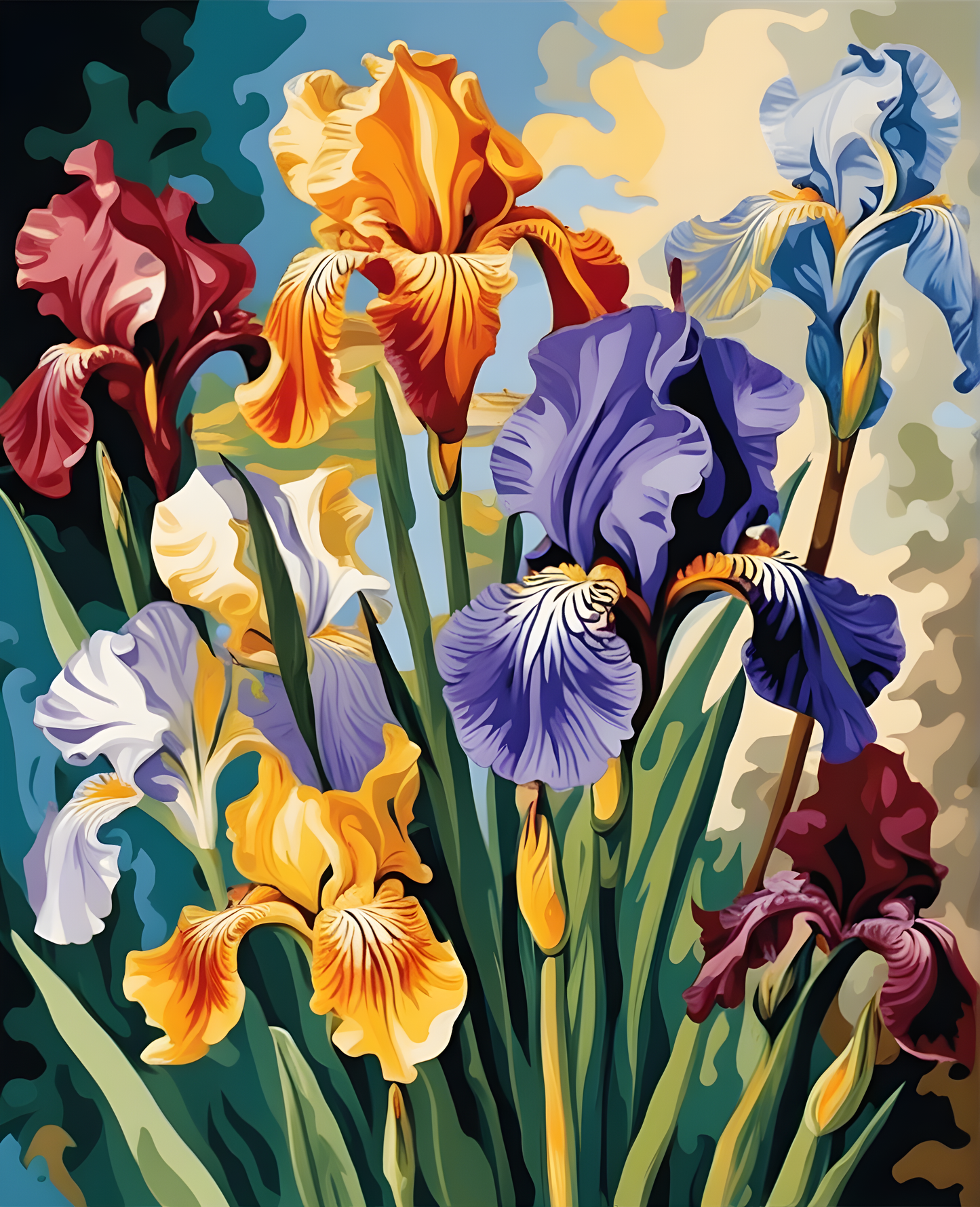 Flowers Collection OD (67) - Irises - Van-Go Paint-By-Number Kit