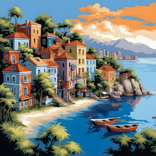 Island City Landscape - Van-Go Paint-By-Number Kit