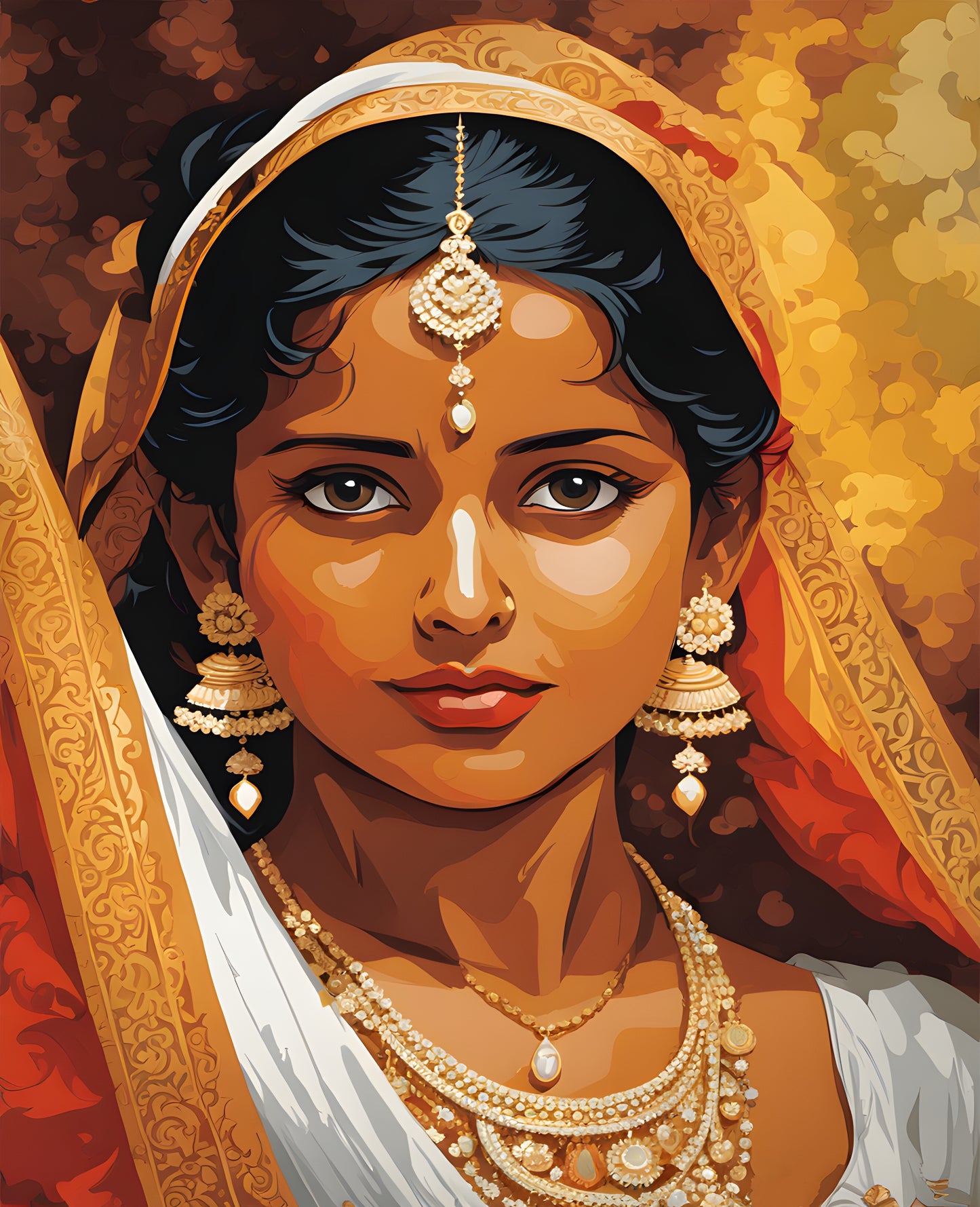 Traditional Sri Lankan Woman Collection PD (14) - Van-Go Paint-By-Number Kit