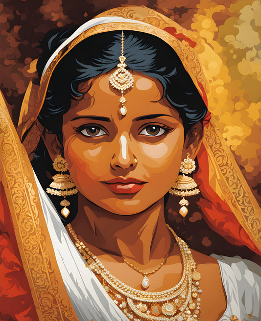 Traditional Sri Lankan Woman Collection PD (14) - Van-Go Paint-By-Number Kit