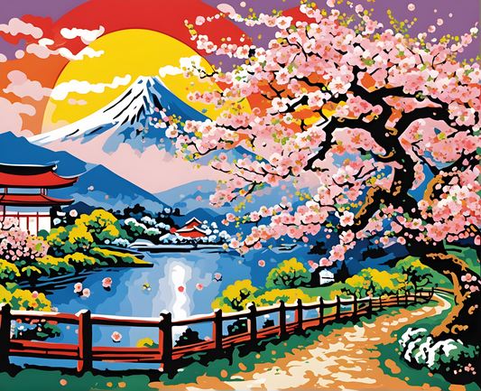 Amazing Places OD (125) - Japan in Cherry Blossom Season - Van-Go Paint-By-Number Kit