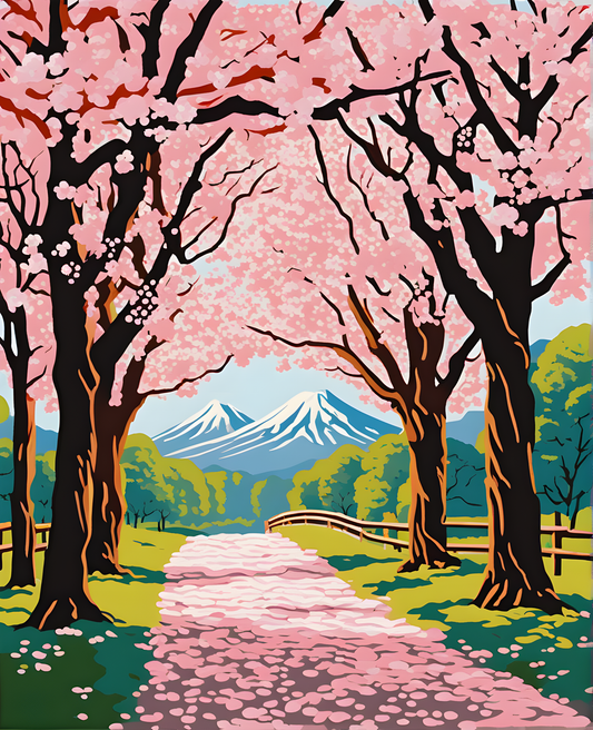 Amazing Places OD (126) - Japan in Cherry Blossom Season - Van-Go Paint-By-Number Kit