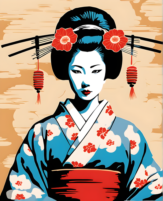 Japanese Geisha (2) - Van-Go Paint-By-Number Kit